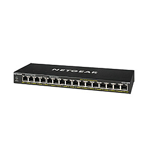 NETGEAR GS316PP Nevaldomas Gigabit Ethernet (10/100/1000) Maitinimas per Ethernet (PoE), juodas