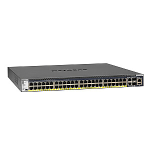 Netgear M4300-48G-PoE+ Блок питания 1000 Вт Управляемый L2/L3/L4 Gigabit Ethernet (10/100/1000) Power over Ethernet (PoE) 1U, черный