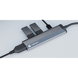 NATEC Fowler Slim Wired USB 3.2 Gen 1 (3.1 Gen 1) Type-C, juodas, chromas