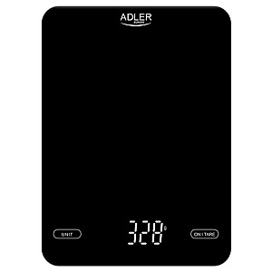 Adler virtuvės svarstyklės AD 3177b Maksimalus svoris (talpa) 10 kg, Tikslumas 1 g, juodas