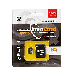 IMRO MICROSD10/32G UHS-3 Карта памяти ADP 32 ГБ MicroSDHC Class 10 UHS-III