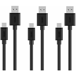 Unitek USB-A – microUSB laidas 0,3 m juodas (Y-C4008BK)