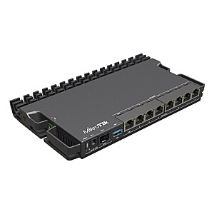 MikroTik RouterBOARD RB5009UPr+S+IN Nėra „Wi-Fi“, maršrutizatoriaus jungiklis, montuojamas ant stovo, 10/100/1000 Mbit/s, eterneto LAN (RJ-45) prievadai 7, tinklelio palaikymo nėra, MU-MiMO nėra, nėra mobiliojo plačiajuosčio ryšio, SFP+ prievadų kiekis 1