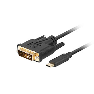 „Lanberg“ vaizdo kabelio adapteris CA-CMDV-10CU-0018-BK 1,8 m C tipo USB DVI-D juodas