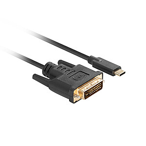 „Lanberg“ vaizdo kabelio adapteris CA-CMDV-10CU-0018-BK 1,8 m C tipo USB DVI-D juodas