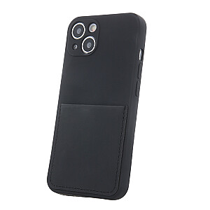 Fusion Card Case Patvarus silikoninis dėklas, skirtas Apple iPhone 14 Plus Black