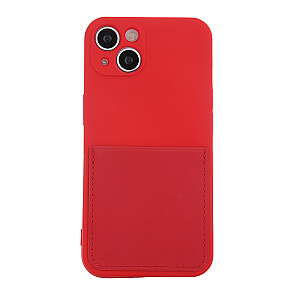 Fusion Card Case Patvarus silikoninis dėklas, skirtas Apple iPhone 11 Red