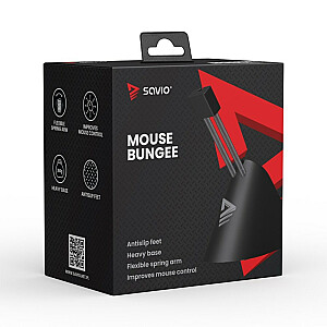 SAVIO Mouse Bungee, pelės laido laikiklis, stabilus, neslidus, lankstus laikiklis, MB-01