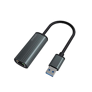 Adapteris SAVIO USB-A 3.1(M) su RJ-45 Gigabit Ethernet (F), 1000 Mbps, AK-55, pilkas