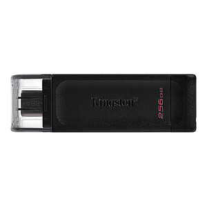 Kingston USB atmintinė DataTraveler 70 256 GB, USB 3.2 Gen 1 Type-C, juoda