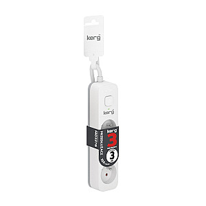 Kerg M02376 3 įžeminti lizdai - 3,0 m ilgintuvas su kabeliu 3x1 mm2, 10 A
