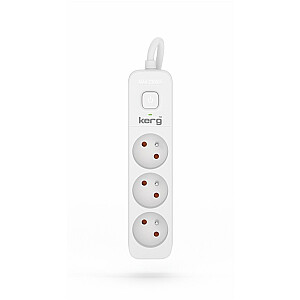 Kerg M02376 3 įžeminti lizdai - 3,0 m ilgintuvas su kabeliu 3x1 mm2, 10 A