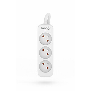 Kerg M02387 3 розетки с заземлением - блок питания 1,5м с кабелем 3x1,5мм2, 16А