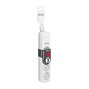Kerg M02392 4 įžeminti lizdai - 3,0 m ilgintuvas su kabeliu 3x1 mm2, 10 A