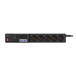 Panel Atrack 19'' 5x220V ACAR A-504, maitinimo kabelis 3m juodas