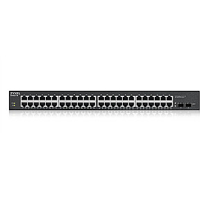 Zyxel GS1900-48HPv2 valdomas L2 Gigabit Ethernet (10/100/1000) Maitinimas per Ethernet (PoE), черный