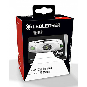 Ledlenser NEO6R žalias, pilkas, baltas LED galvos apdangalas