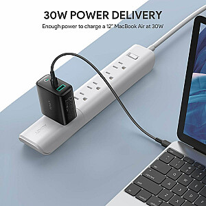 AUEKY PA-D1 Настенное зарядное устройство 1x USB 1x USB-C Power Delivery 3.0 Dynamic Detect 30 Вт Черный