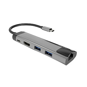 NATEC MULTIPORT FOWLER GO USB-C -> USB šakotuvas, HDMI