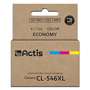 Rašalo kasetė Actis KC-546 (Canon CL-546XL pakeitimas; Supreme; 15 ml; 180 puslapių; raudona, mėlyna, geltona).