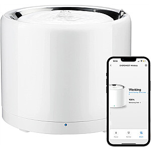 PETKIT Smart Pet gėrimo fontanas W4X Eversweet Wireless (belaidis siurblys) talpa 1,8 l, medžiaga nerūdijantis plienas, ABS, balta