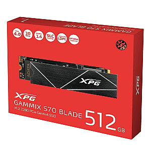 XPG GAMMIX S70 BLADE M.2 512 ГБ PCI Express 4.0 3D NAND NVMe