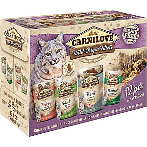 CARNILOVE Cat Wild Origin Fillets - šlapias maistas katėms - 12x85g