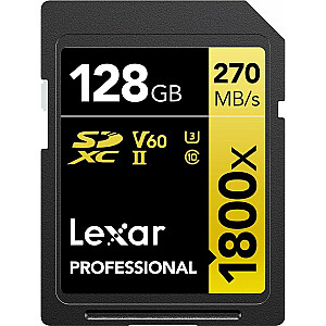 Kortelė Lexar Professional 1800x SDXC 128 GB Class 10 UHS-II/U3 V60 (LSD1800128G-BNNNG)