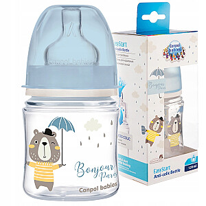 Бутылочка CANPOL BABIES с широким горлышком EASYSTART BONJOUR PARIS, 120 мл, 35/231_blu