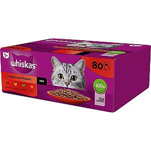 WISKAS mišinys padaže katėms maišeliuose 80x85g