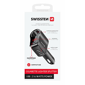 Swissten Auto Lādētājs 1x USB-C PD / 2x USB-A / CL / LED