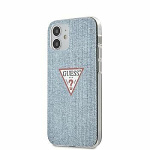 Guess Apple iPhone 12 mini 5.4'' PC/TPU Denim Triangle Cover Light Blue