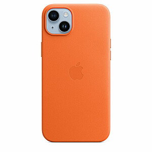Кожаный чехол для Apple 14 Plus с MagSafe Orange