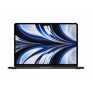 Ноутбук Apple MacBook Air Midnight, 13.6", IPS, 2560 x 1664, M2, 8 ГБ, SSD 256 ГБ, M2 8-ядерный GPU, Без ODD, macOS, 802.11ax, Bluetooth версии 5.0, Язык клавиатуры Русский, Клавиатура с подсветкой, Гарантия 12 мес., Гарантия на аккумулятор 12