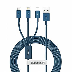 КАБЕЛЬ Baseus USB TO 3IN1 1.5M/СИНИЙ CAMLTYS-03