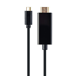 Gembird A-CM-HDMIM-01 USB-C kištukinis HDMI kištukas adapteris, 4K 30Hz, 2m, juodas