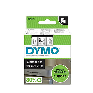 DYMO D1 Standard — черный на прозрачном — 6 мм