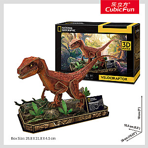 CUBIC FUN National Geographic 3D dėlionė „Velociraptorius“