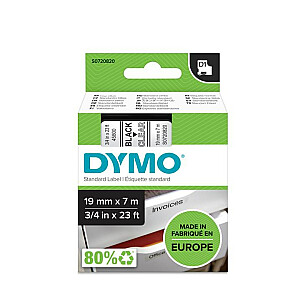 DYMO D1 Standard — черный на прозрачном — 19 мм