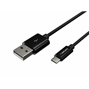 USB laidas Natec USB-A - USB-C 1 m Black (NKA-1956)