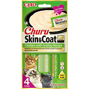 INABA Churu Skin&Coat vištienos šukutės receptas – skanėstas katėms – 4x14g