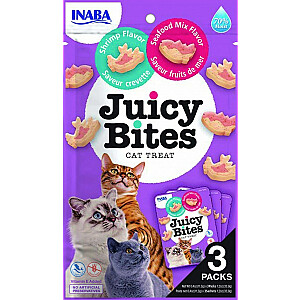 INABA Juicy Bites krevetės ir jūros gėrybės - skanėstas katėms - 3x11,3g