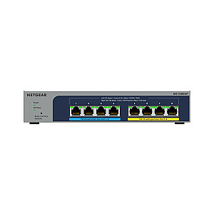 NETGEAR 8 prievadų Ultra60 PoE++ kelių gigabitų (2.5G) Ethernet Plus jungiklis, valdomas L2/L3 2.5G eternetas (100/1000/2500) maitinimo per Ethernet (PoE) jungiklis, pilkas