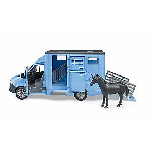 BRUDER MB Sprinter gyvūnų vežėjas su arkliu, 02674
