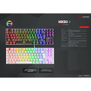 Mars Gaming  MK80 Игровая механическая клавиатура RGB / Brown Switch / US