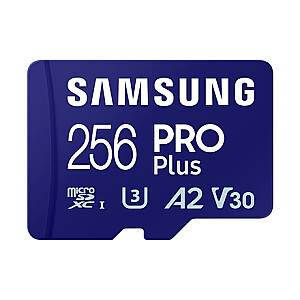Samsung microSD Card Pro Plus 256 GB, MicroSDXC, Flash atmintis 10 klasė