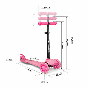 Triratis paspirtukas Ricokids Loco – rožinis