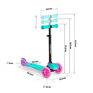 Triratis paspirtukas Ricokids Loco – turkis rožinis