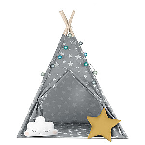 Детская палатка-типи с подсветкой Nukido - серая со звездами