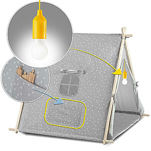 Палатка-домик детская с лампой Нукидо - серая